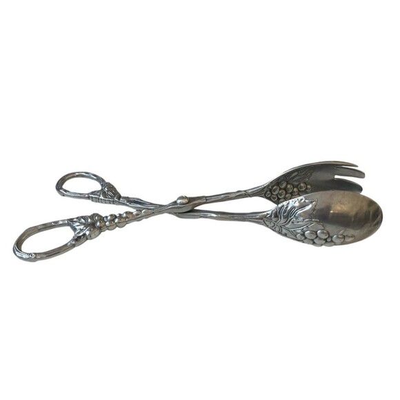 Vintage Arthur Court Designs Grape Pattern Heavy Duty Aluminum Serving Tongs - Picture 3 of 6
